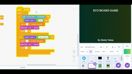 Programação do jogo de tabuleiro digital no Scratch